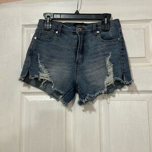 Kendall & Kylie Distressed Jean Shorts Women’s Junior’s Denim Blue Size 7